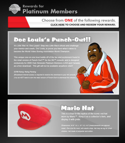 Image for Punch Out Download, Mario Hat and Calander for Club Nintendo