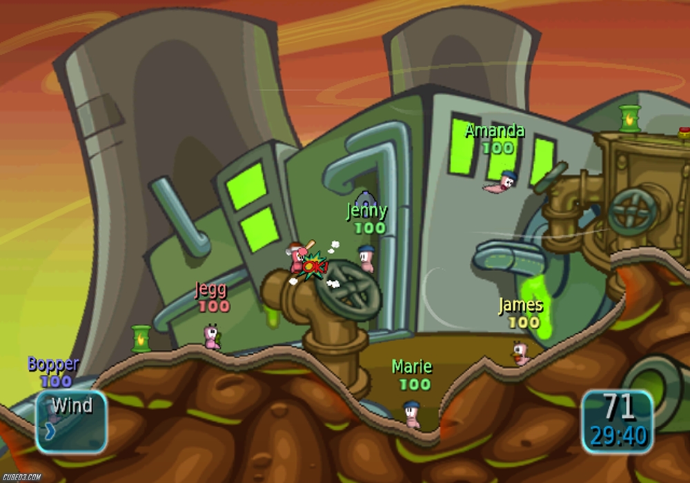 Screenshot for Worms: Battle Islands (Hands-On) on Wii