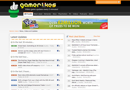 Image for Introducing GamerLikes - Wii, 3DS, DS, Xbox 360, PS3 and PC Coverage - Every 5 Minutes!