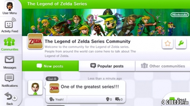 Image for Nintendo Launches Legend of Zelda Miiverse Community