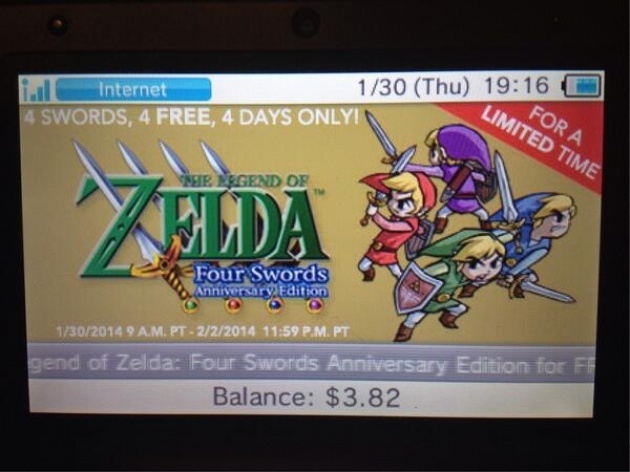 Image for Download Zelda: Four Swords For Free on the 3DS eShop