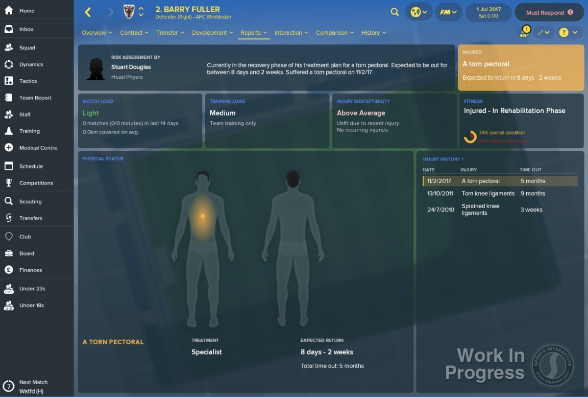 Screenshot for Football Manager 2018 on PC