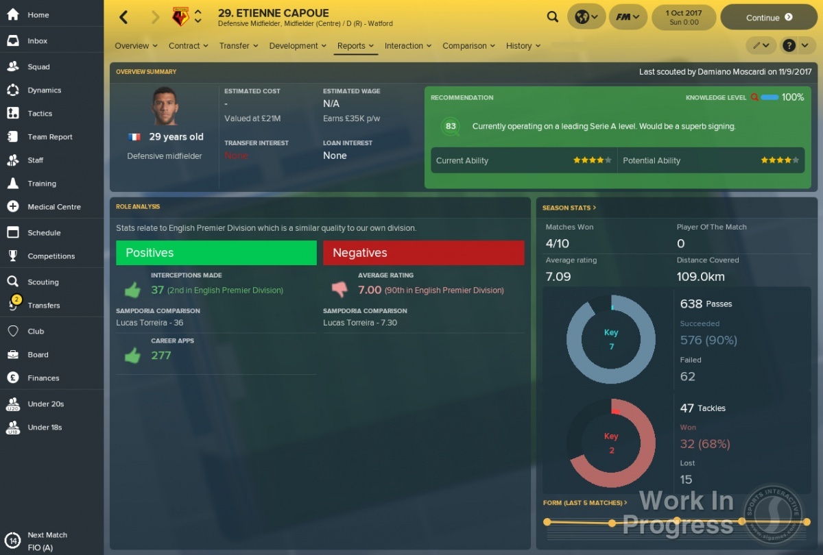 Screenshot for Football Manager 2018 on PC