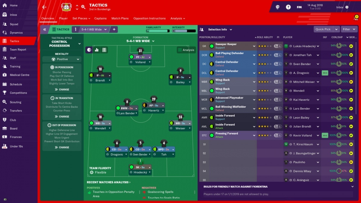 Screenshot for Football Manager 2019 on PC