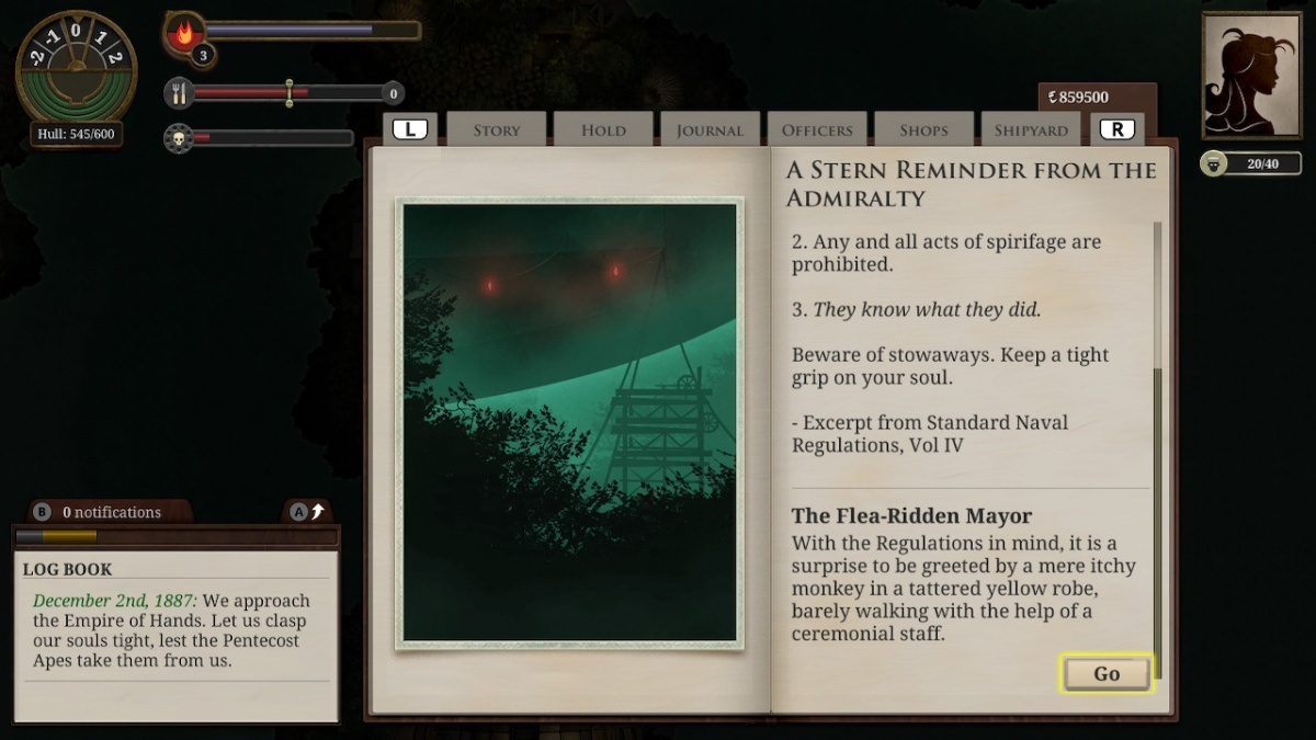 Screenshot for Sunless Sea: Zubmariner Edition  on Nintendo Switch