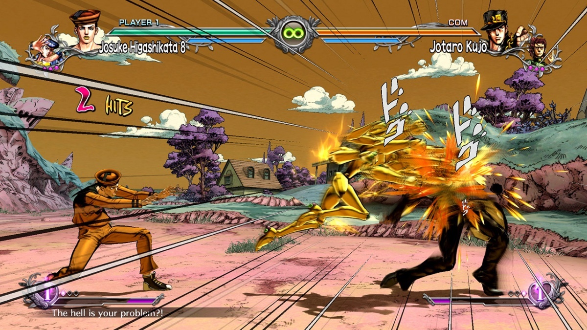 JoJo's Bizarre Adventure running on the PS Vita 