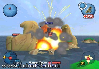 Screenshot for Worms 3D on GameCube
