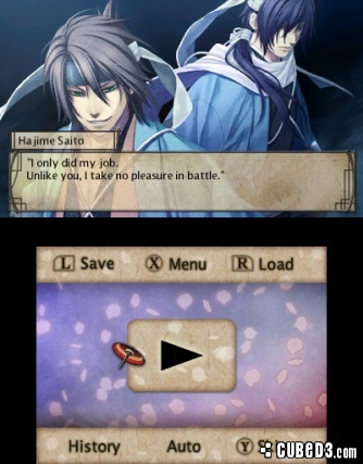 Screenshot for Hakuoki: Memories of the Shinsengumi on Nintendo 3DS